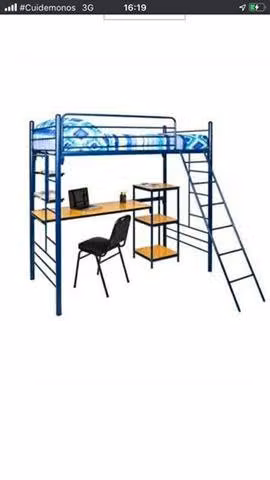 Cama funcional poco uso de metal 1 pla sin colchón