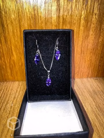 Conjunto de aros y Cadena swarovsky