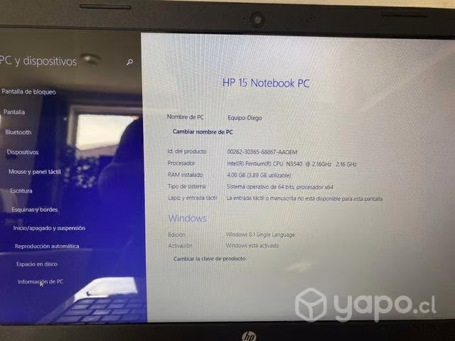 Notebook HP poco uso