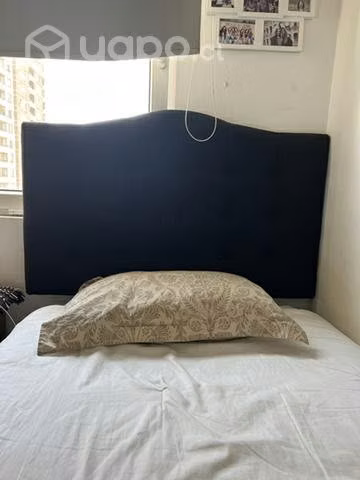 Cama europea aureo plaza 1,5 + velador