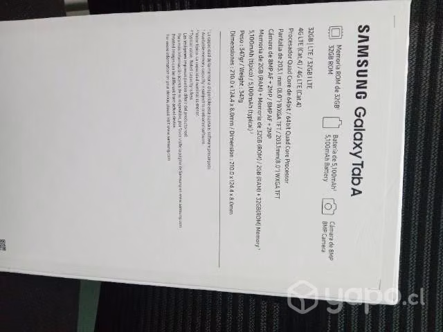 tablet samsung A que me regalaron