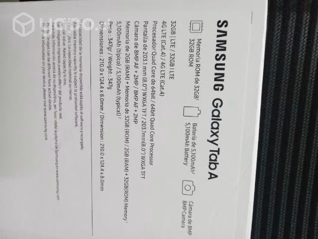 tablet samsung A que me regalaron
