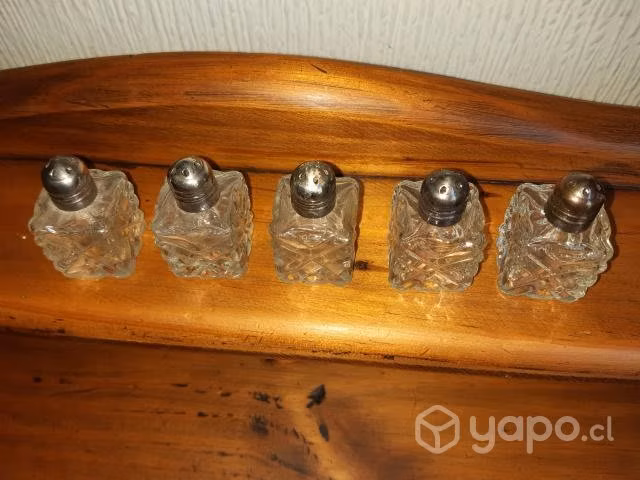 Antiguos Mini saleros tapas de plata - Imagen 2