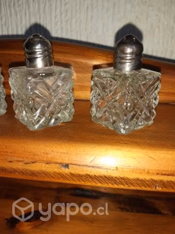 Antiguos Mini saleros tapas de plata - Imagen 4