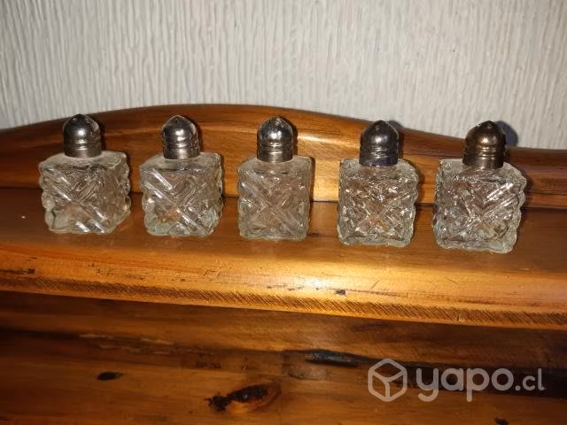 Antiguos Mini saleros tapas de plata - Imagen 3