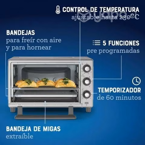 Horno electrico freidora de aire 2 en 1 oster 25 l