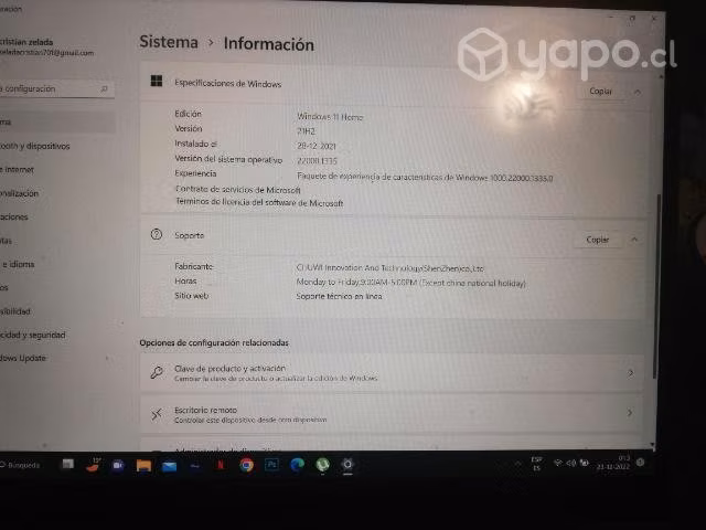Nootbook chuwi 12 ram, 256 gb window 11 home - Imagen 3