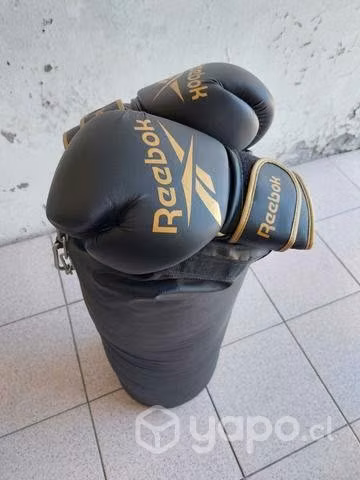Saco de Boxeo + Guantes Reebok profesionales