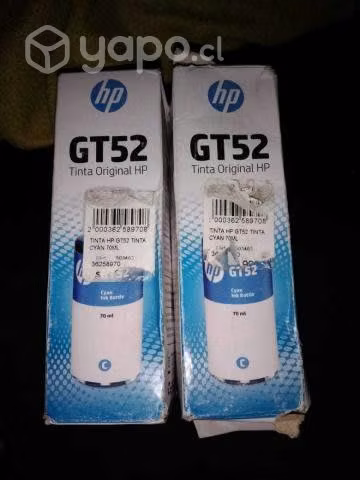 Tinta hp gt52 cyan nuevas