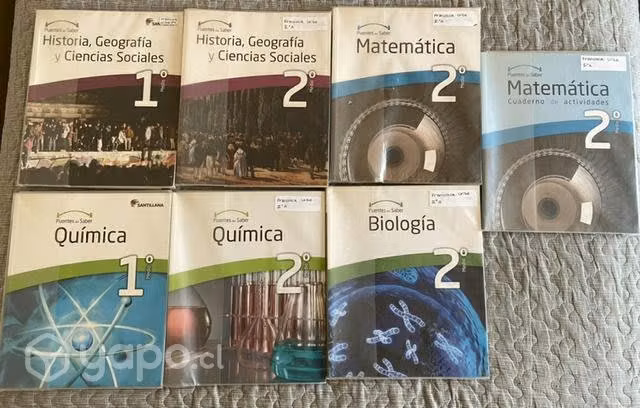 Libros Santillana Primero y Segundo medio