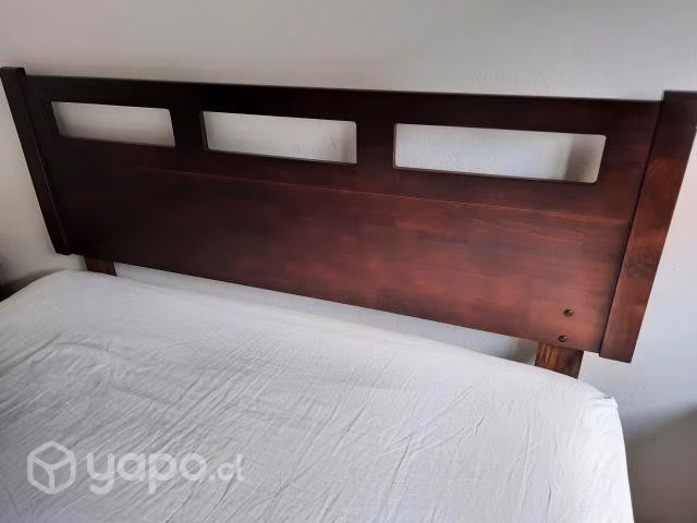 Cama 2 plazas con respaldar y veladores - Imagen 2