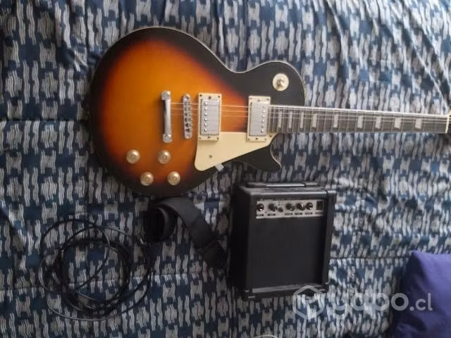Guitarra eléctrica les paul epic con amp