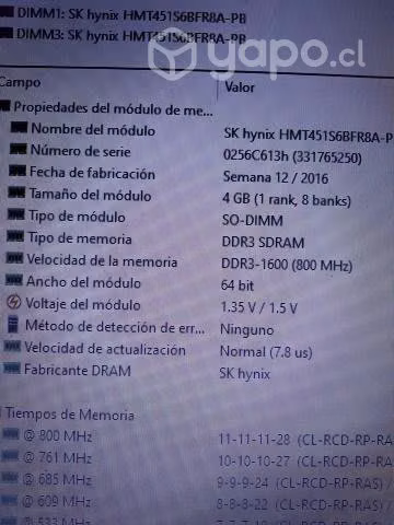 Memorias DDR3 1600 Para Notebook - Imagen 3