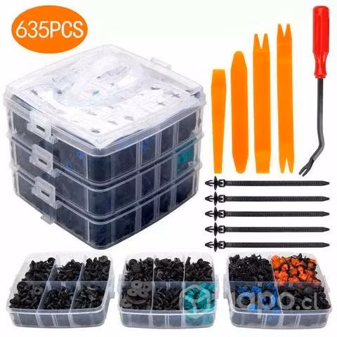 Set Broches ,clip plásticos 635 unidades