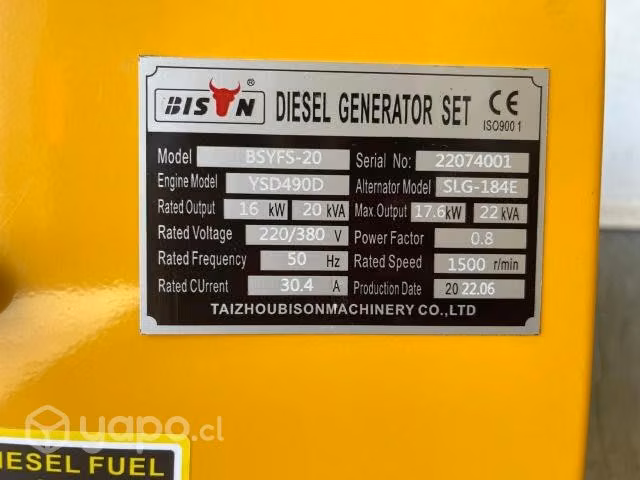 Generador de 20 kvA trifásico diésel