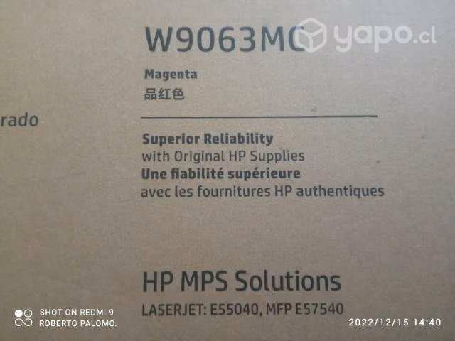 Toner hp w9063mc magenta original de alta