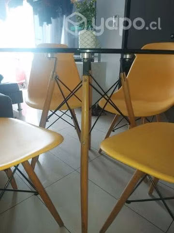 Comedor de 4 sillas mesa de vidrio