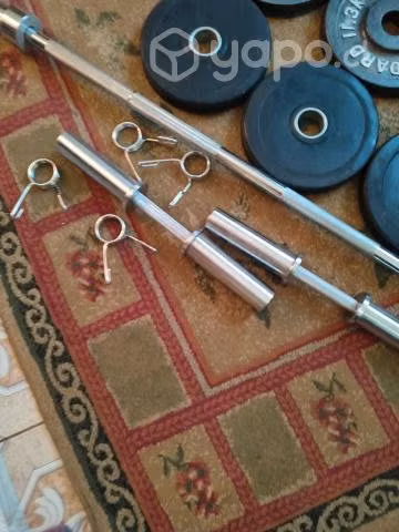 Pack de barra, mancuernas y discos olímpicos