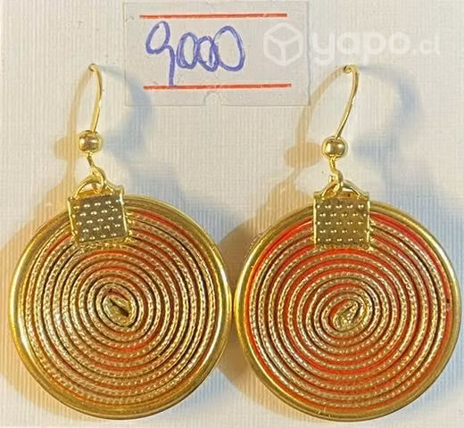 Aros de Peltre con Baño de Oro