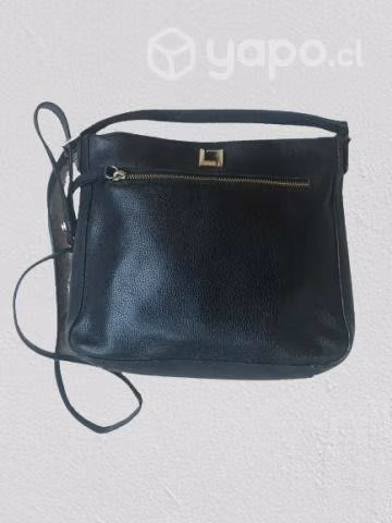 Cartera "luz da lua". negra cuero