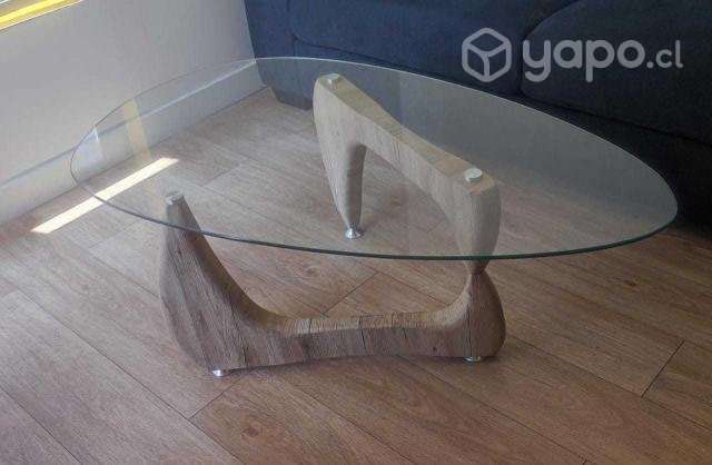 Mesa de centro (vidrio y madera) - Imagen 2