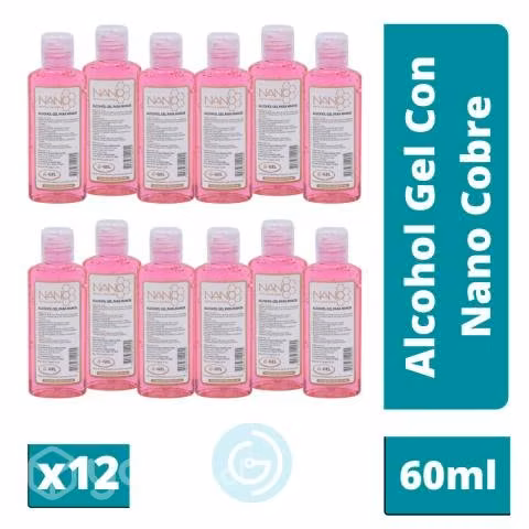 Pack X12 Alcohol Gel 70% Con NanoCobre 60ml GD