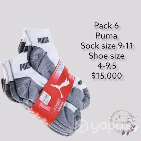 Pack de 6 pares calcetines puma