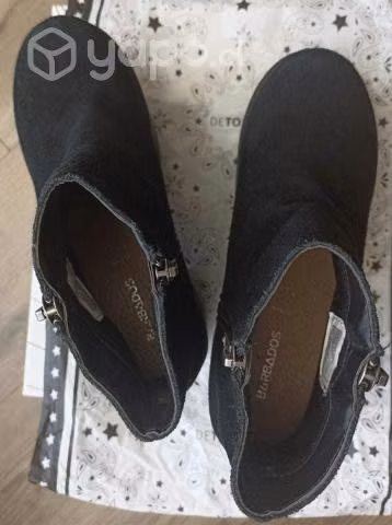 Zapato Botines Plataforma Cuero Negro - Imagen 3
