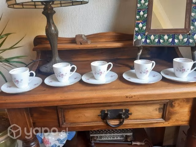 Fino juego de café porcelana Bavaria rivete oro