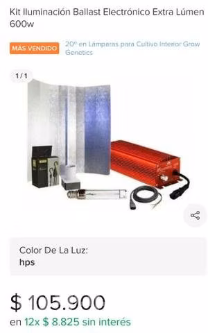 Balasto 600 con ampolleta de 600w