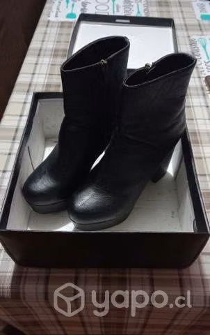 Botin negro mujer taco alto - Imagen 3