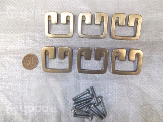6 Tiradores De Bronce P/cajoneras