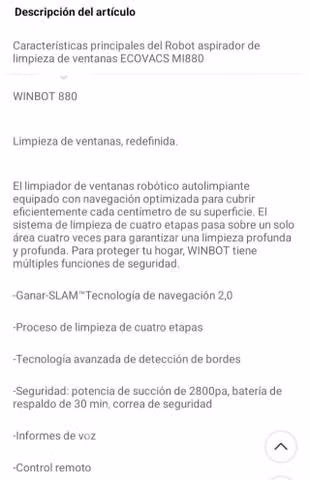Robot limpia vidrio winbot 880 (ecovacs)