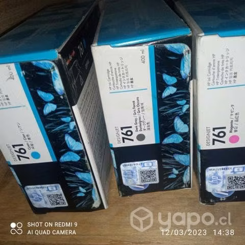 Tintas hp 761 colores originales de 400ml
