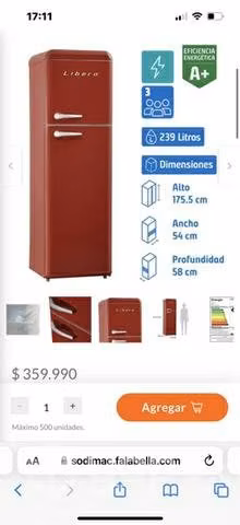 Refrigerador Libero Frío Directo 239 litros