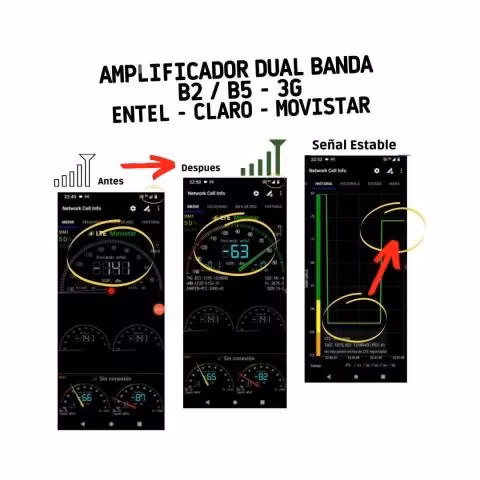 Amplificador de señal celular tri banda