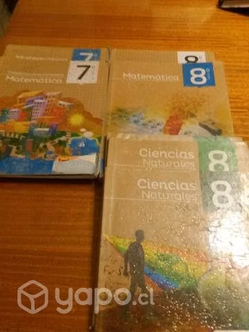 Libros Matemática y Biología Santillana 7 y 8 basi