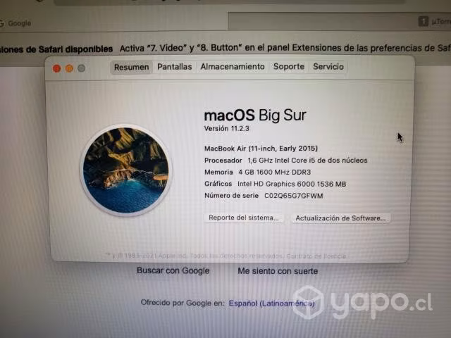 Macbook air 11' 2015 - Imagen 3