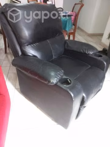Sillón de cuero negro ( bergere)