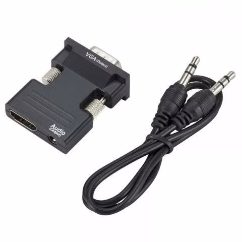 Adaptador VGA a HDMI y Audio Plug Jack 3,5