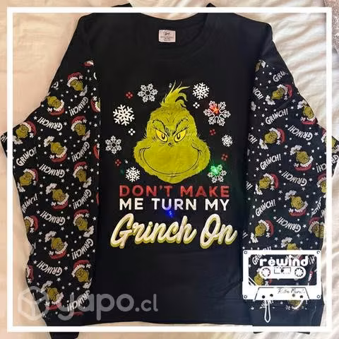 Polerón navideño con luces El Grinch talla L XL - Imagen 2