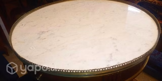 Fina mesa gueridon francesa en caoba y mármol - Imagen 4