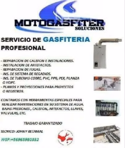Gasfiter rep de fugas, Rep calefón, destapes