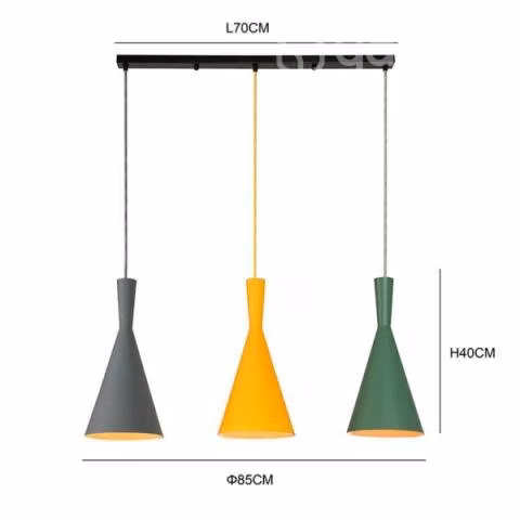 Lámpara De Aluminio Colgante 3 Colores E27 - Imagen 3