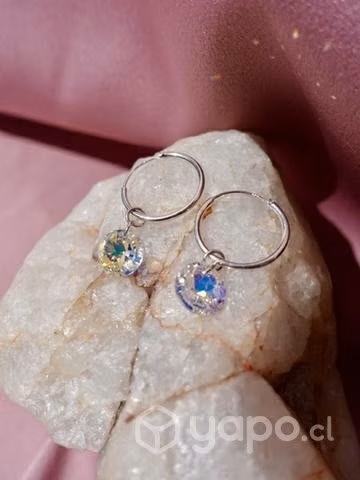 Aros argolla con cristal Swarovski