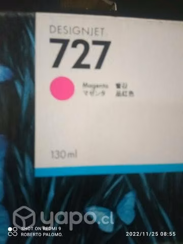 Tintas hp 727 colores originales de 130ml