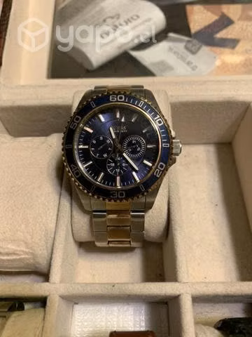 Reloj guees hombre azul-dorado