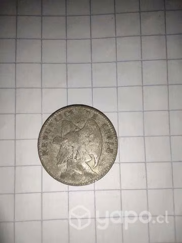 Moneda veinte centavos de año 1904 con 118 años