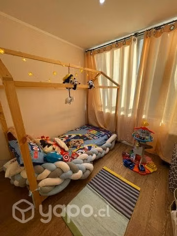 Cama casita Montessori 1plaza + colchón