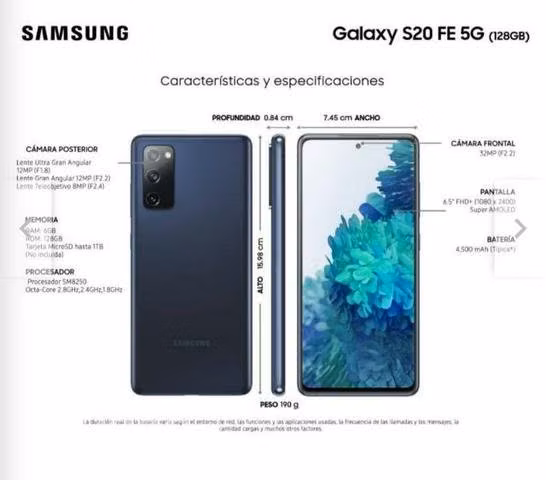 Samsung galaxy S20 FE 128 GB 5G BLUE
